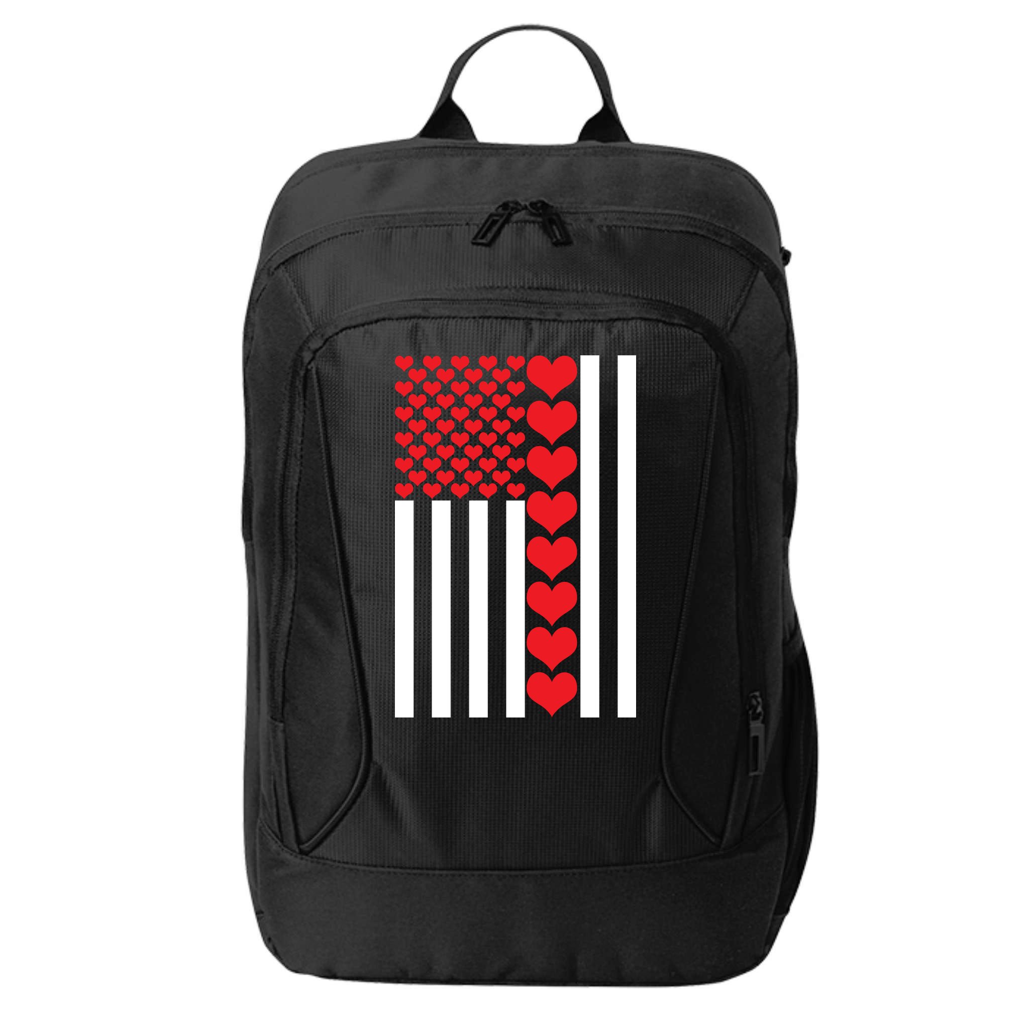 Valentines Day American Flag City Backpack