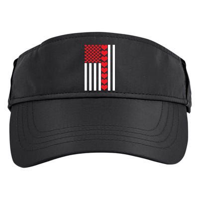 Valentines Day American Flag Adult Drive Performance Visor