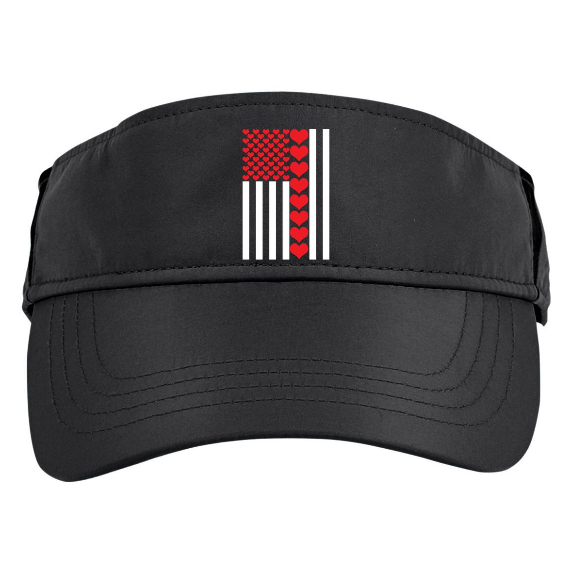 Valentines Day American Flag Adult Drive Performance Visor