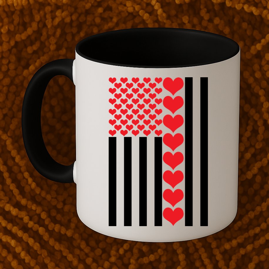 Valentines Day American Flag Mug
