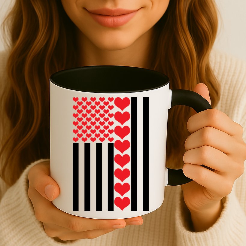 Valentines Day American Flag Mug