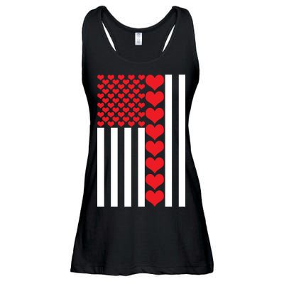 Valentines Day American Flag Ladies Essential Flowy Tank