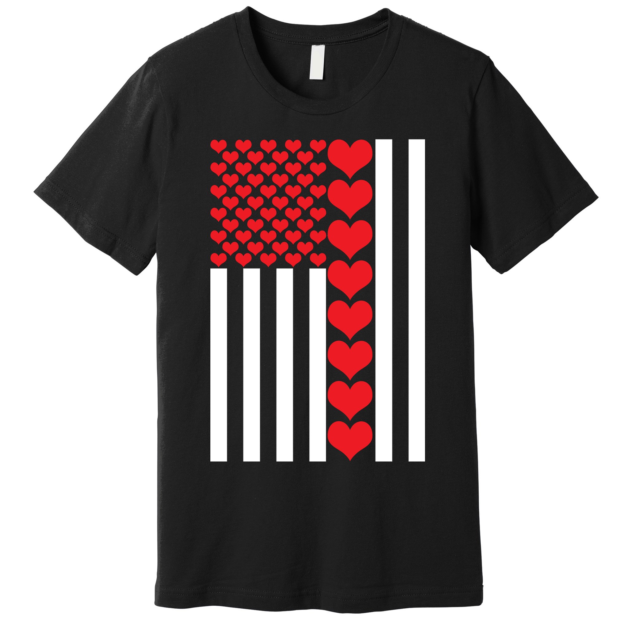 Valentines Day American Flag Premium T-Shirt