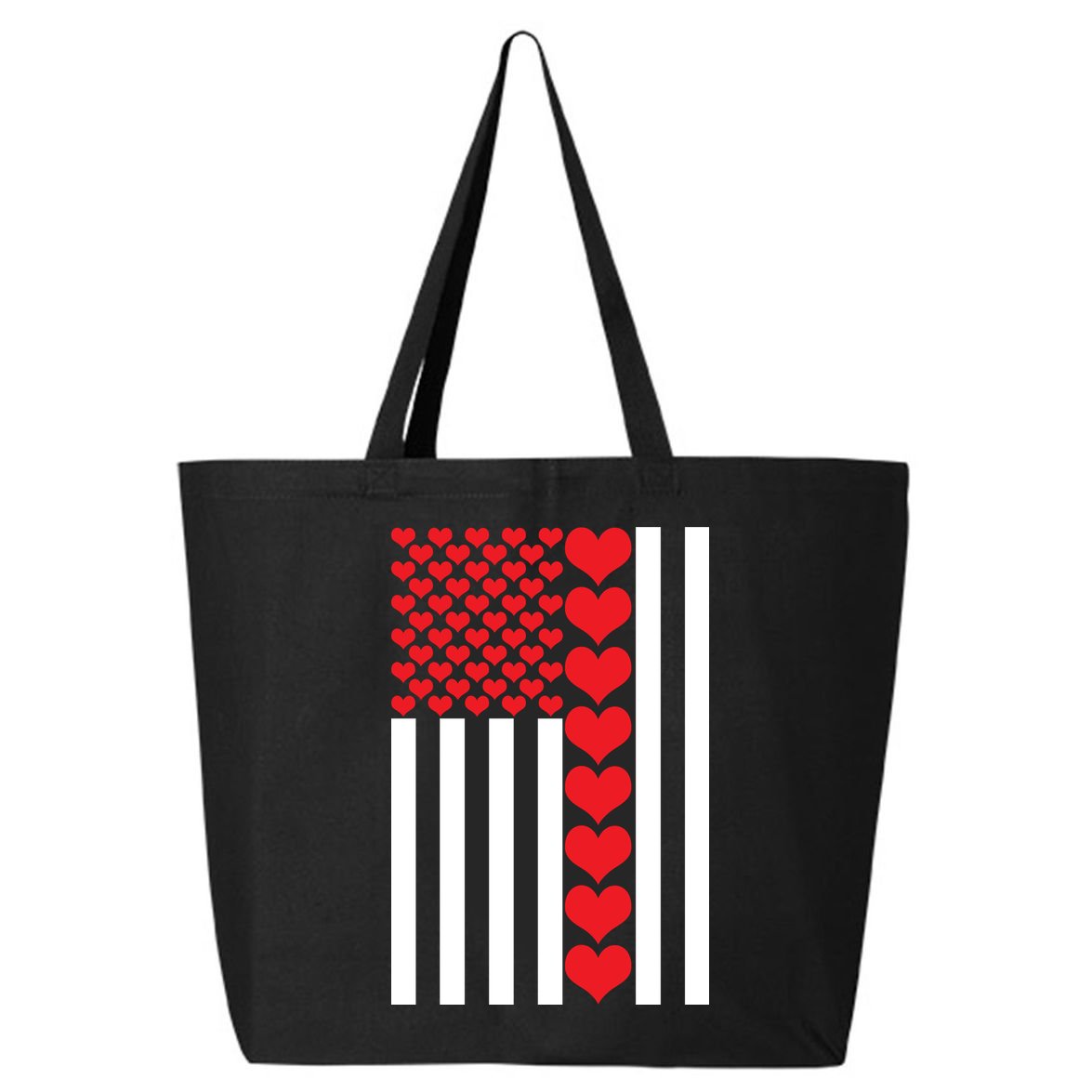 Valentines Day American Flag 25L Jumbo Tote