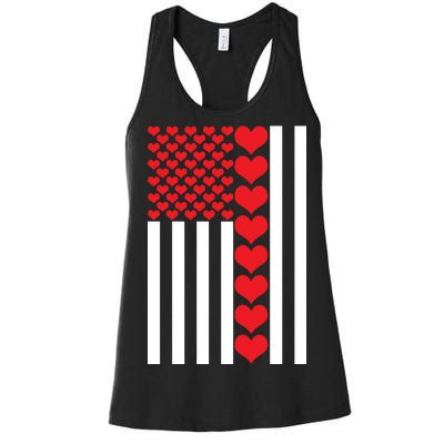 Valentines Day American Flag Women's Racerback Tank