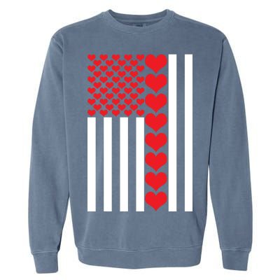 Valentines Day American Flag Garment-Dyed Sweatshirt