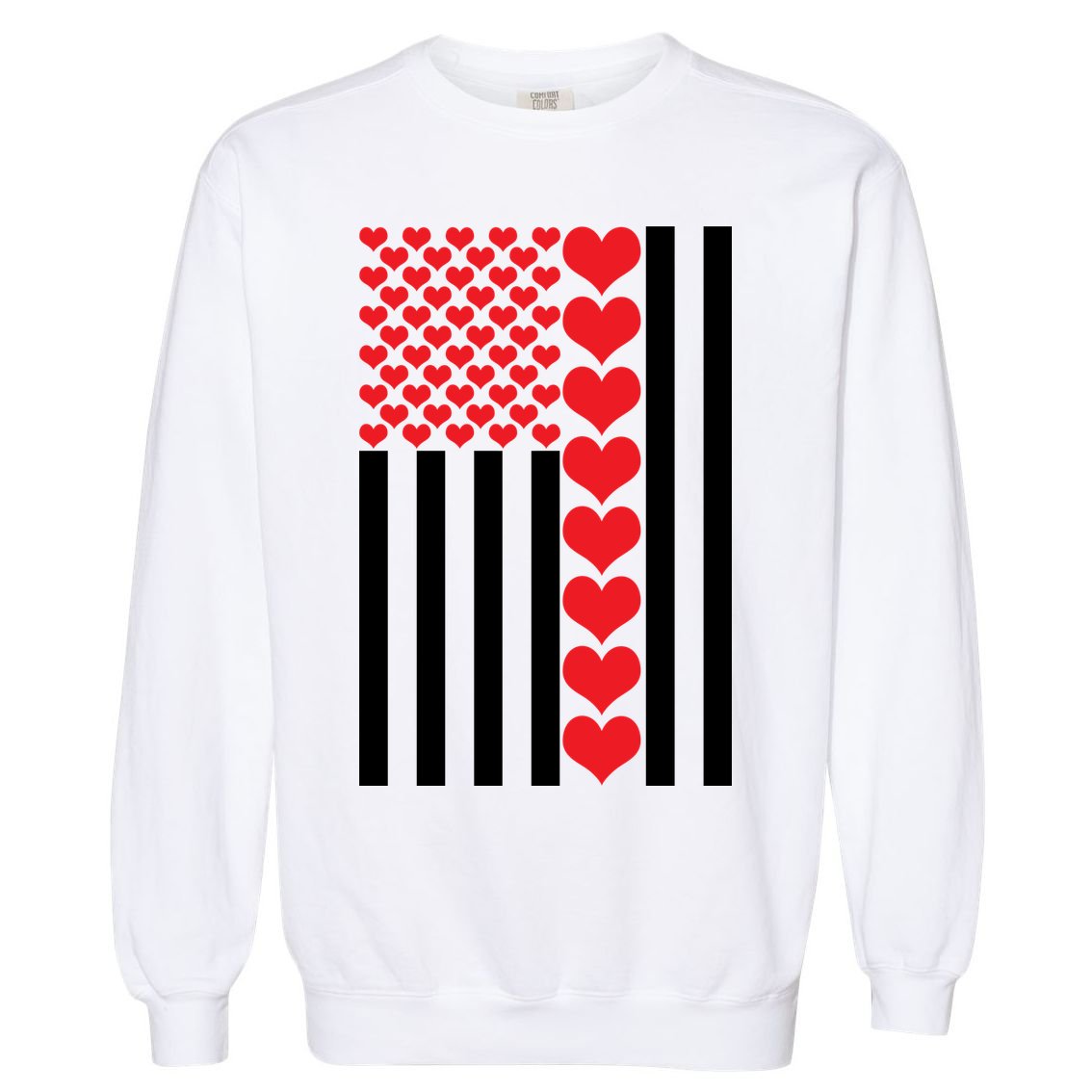 Valentines Day American Flag Garment-Dyed Sweatshirt