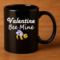 Valentine's Day Bee Mine 11oz C Handle Ceramic Mug