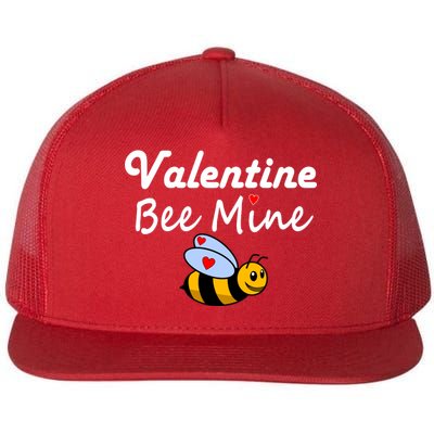 Valentine's Day Bee Mine Flat Bill Trucker Hat