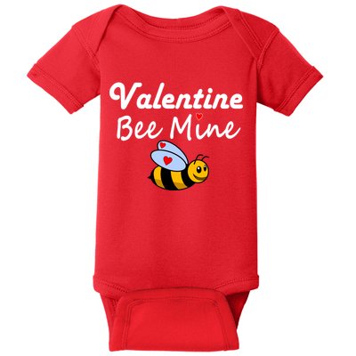 Valentine's Day Bee Mine Baby Bodysuit