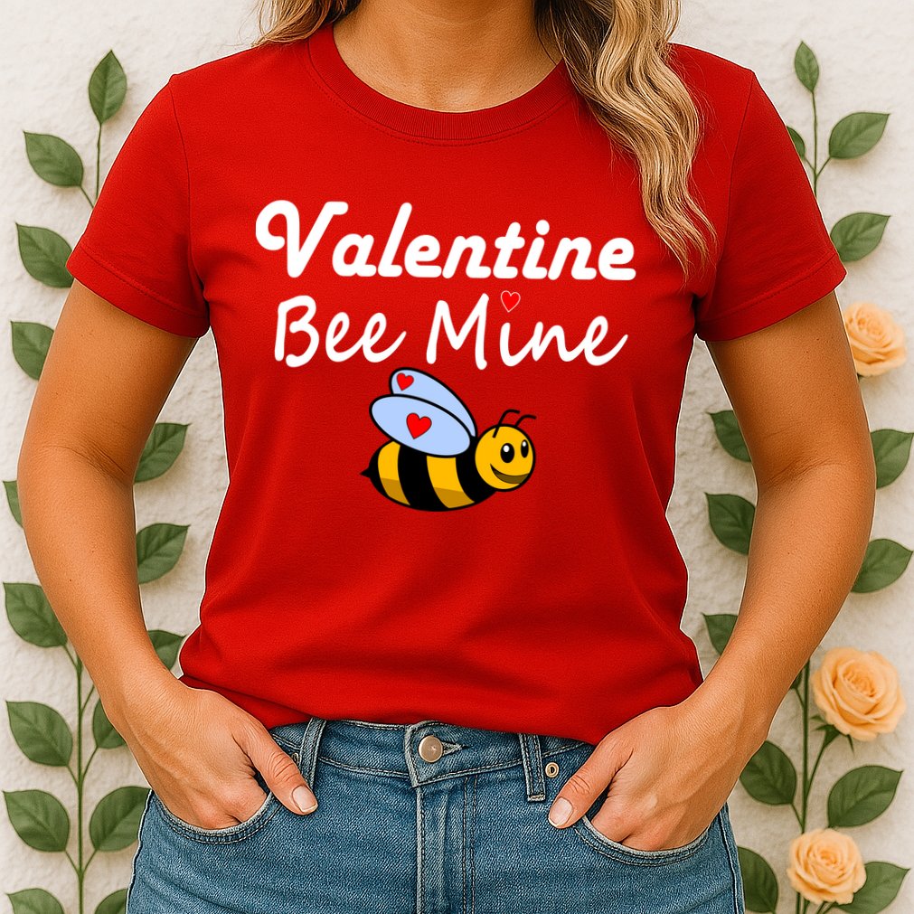 Valentine's Day Bee Mine Womens T-Shirt