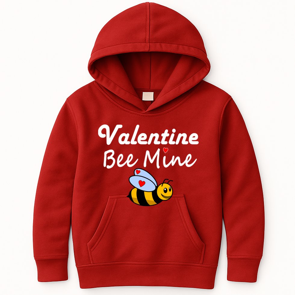 Valentine's Day Bee Mine Kids Hoodie