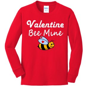 Valentine's Day Bee Mine Kids Long Sleeve Shirt