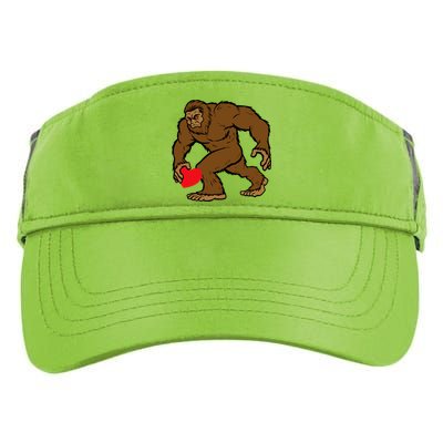 Valentines Day Bigfoot Heart Sasquatch Adult Drive Performance Visor