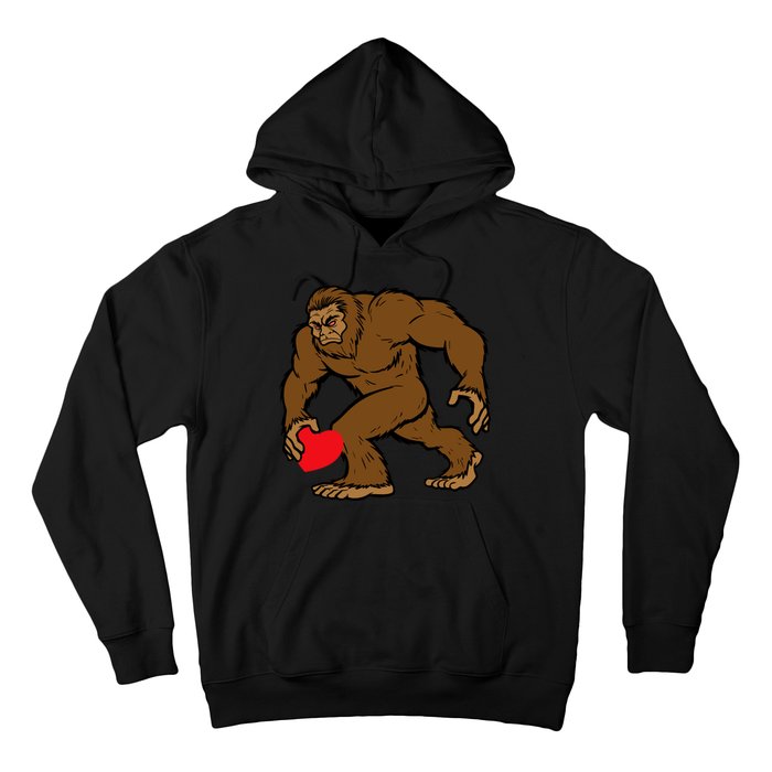 Valentines Day Bigfoot Heart Sasquatch Hoodie