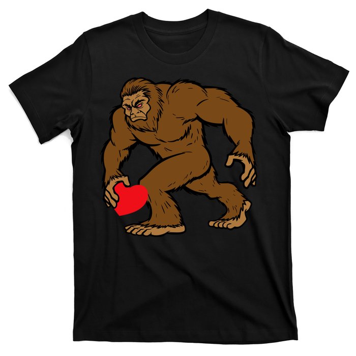 Valentines Day Bigfoot Heart Sasquatch T-Shirt