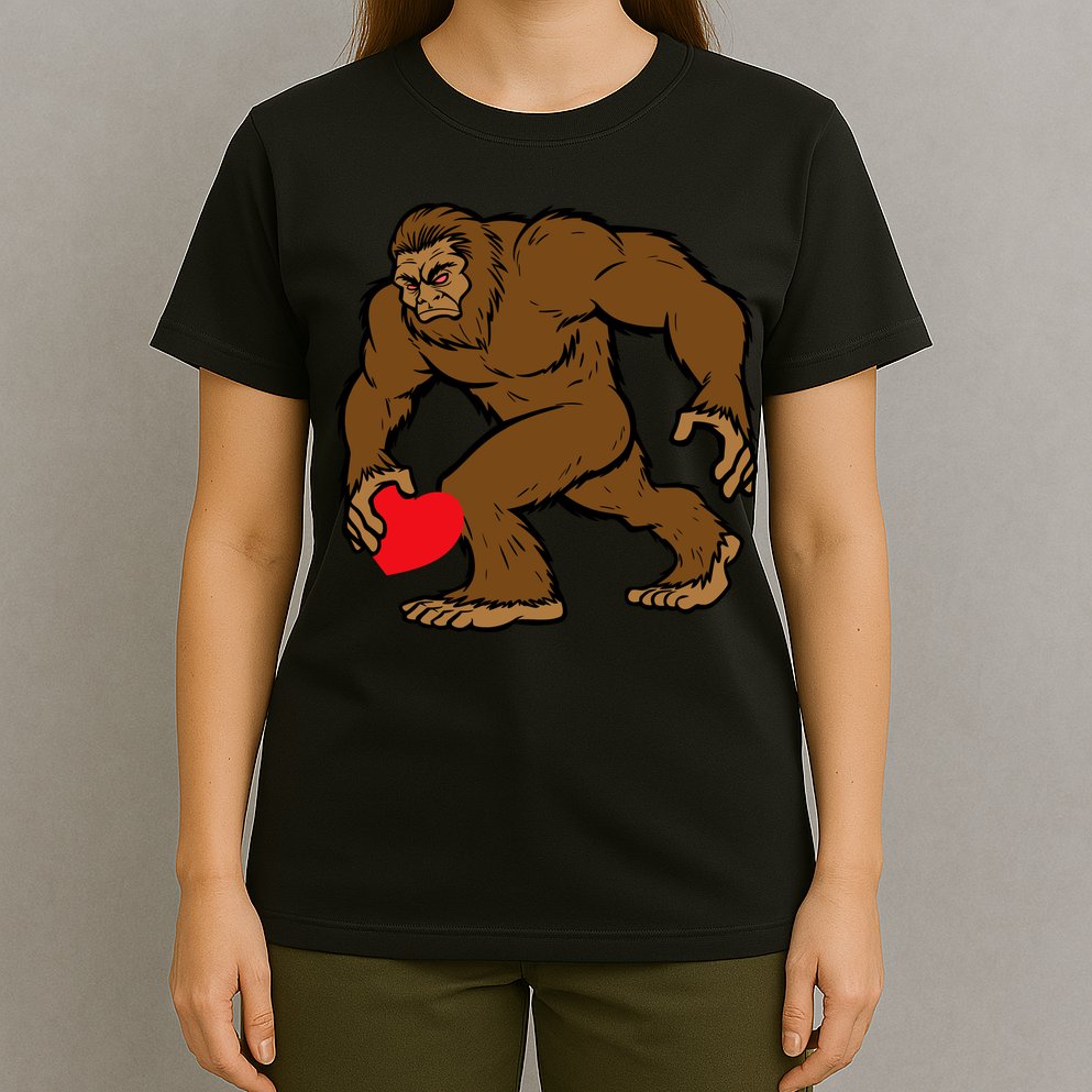 Valentines Day Bigfoot Heart Sasquatch T-Shirt