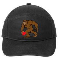 Valentines Day Bigfoot Heart Sasquatch 7-Panel Snapback Hat