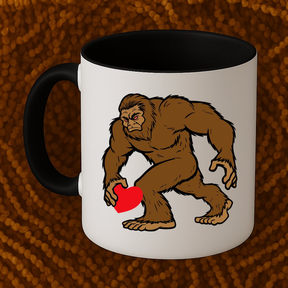Valentines Day Bigfoot Heart Sasquatch Mug