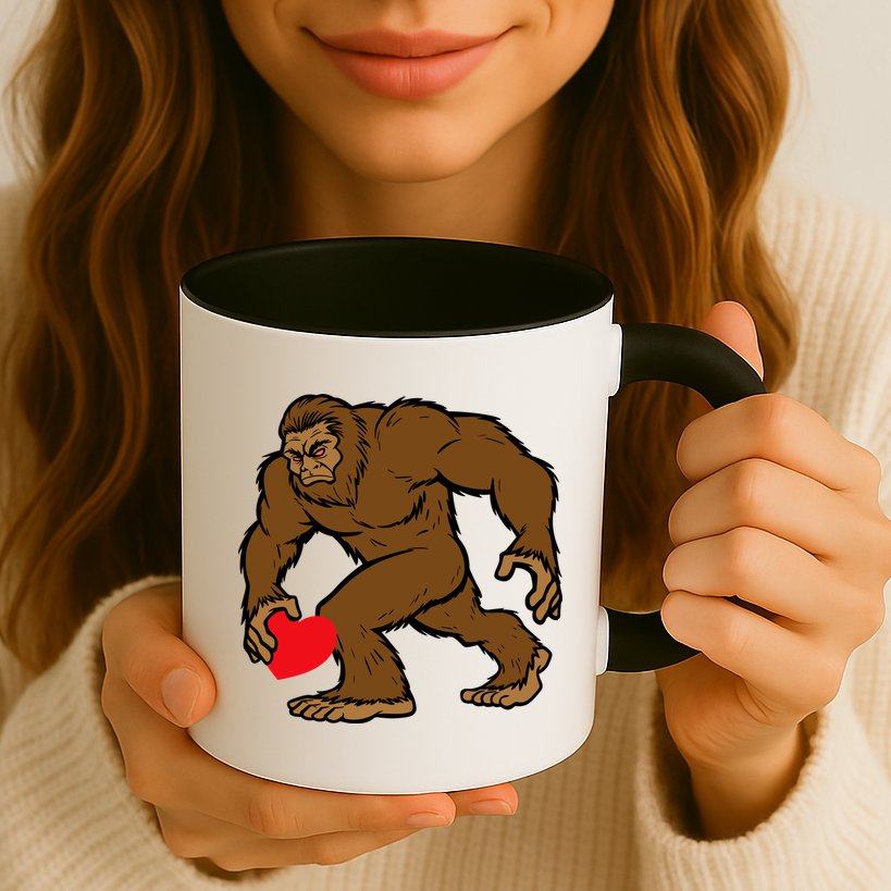Valentines Day Bigfoot Heart Sasquatch Mug