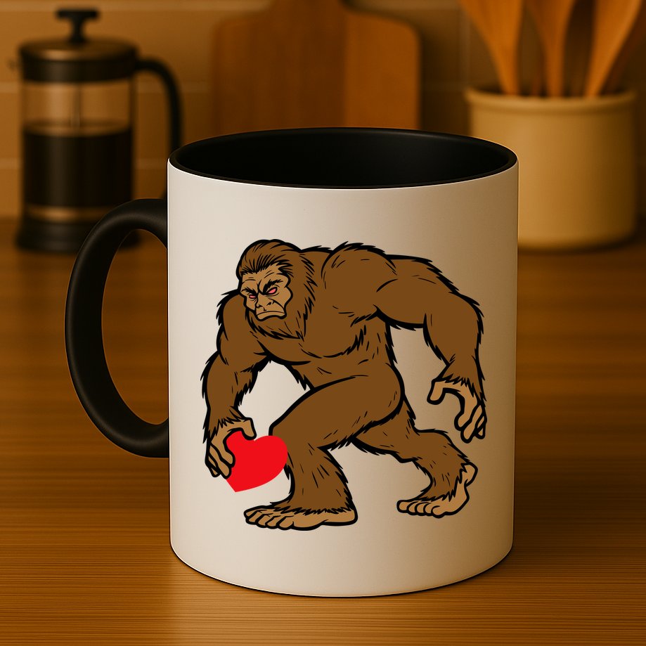 Valentines Day Bigfoot Heart Sasquatch Mug