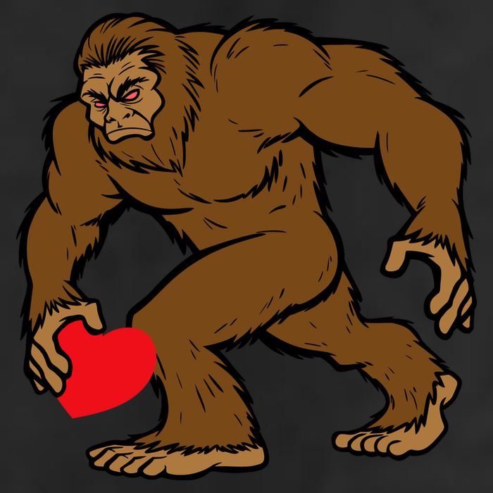 Valentines Day Bigfoot Heart Sasquatch 11oz C Handle Ceramic Mug