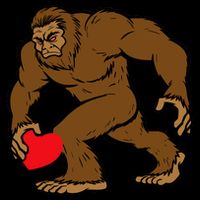 Valentines Day Bigfoot Heart Sasquatch Drawstring Bag