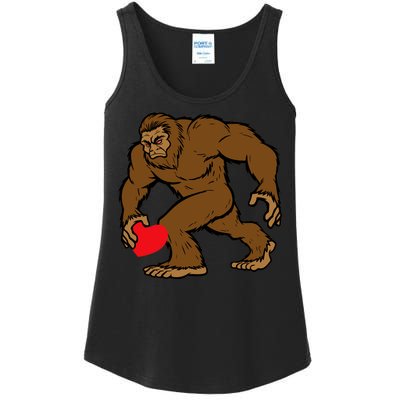 Valentines Day Bigfoot Heart Sasquatch Ladies Essential Tank