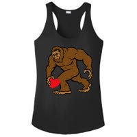 Valentines Day Bigfoot Heart Sasquatch Ladies PosiCharge Competitor Racerback Tank