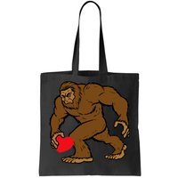 Valentines Day Bigfoot Heart Sasquatch Tote Bag