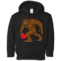 Valentines Day Bigfoot Heart Sasquatch Toddler Hoodie