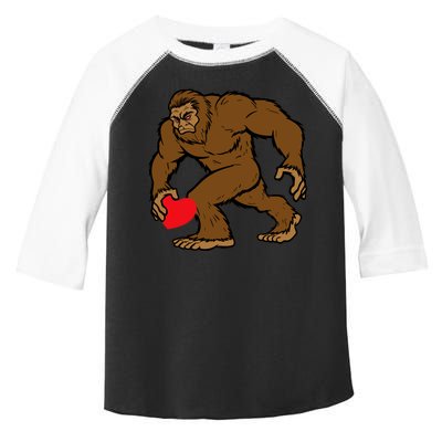 Valentines Day Bigfoot Heart Sasquatch Toddler Fine Jersey T-Shirt