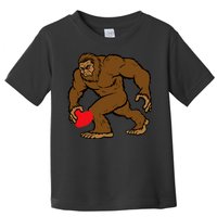 Valentines Day Bigfoot Heart Sasquatch Toddler T-Shirt