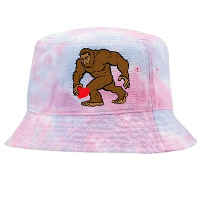 Valentines Day Bigfoot Heart Sasquatch Tie-Dyed Bucket Hat