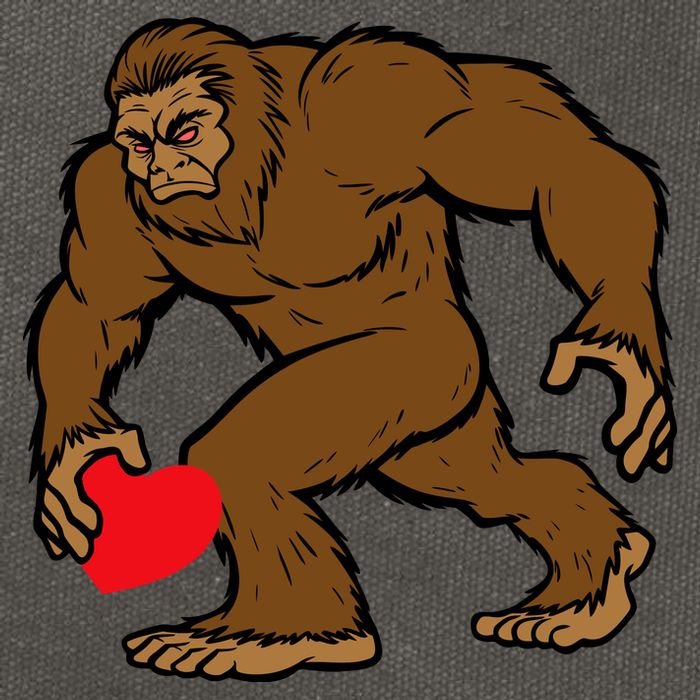 Valentines Day Bigfoot Heart Sasquatch Cotton Canvas Backpack
