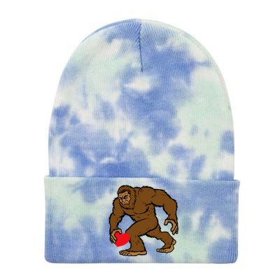 Valentines Day Bigfoot Heart Sasquatch Tie Dye 12in Knit Beanie