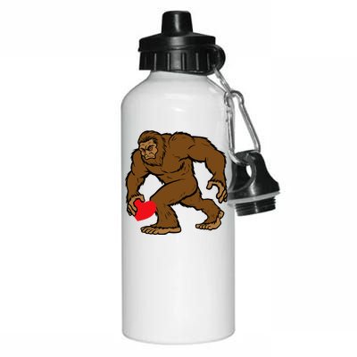 Valentines Day Bigfoot Heart Sasquatch Aluminum Water Bottle