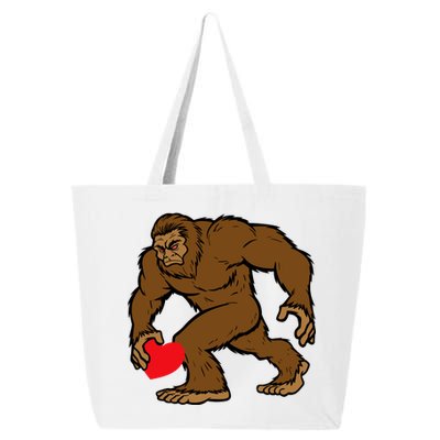 Valentines Day Bigfoot Heart Sasquatch 25L Jumbo Tote