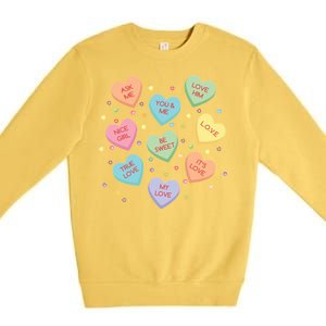 Valentine's Day Candy Hearts Premium Crewneck Sweatshirt