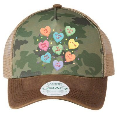 Valentine's Day Candy Hearts Legacy Tie Dye Trucker Hat