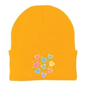 Valentine's Day Candy Hearts Knit Cap Winter Beanie