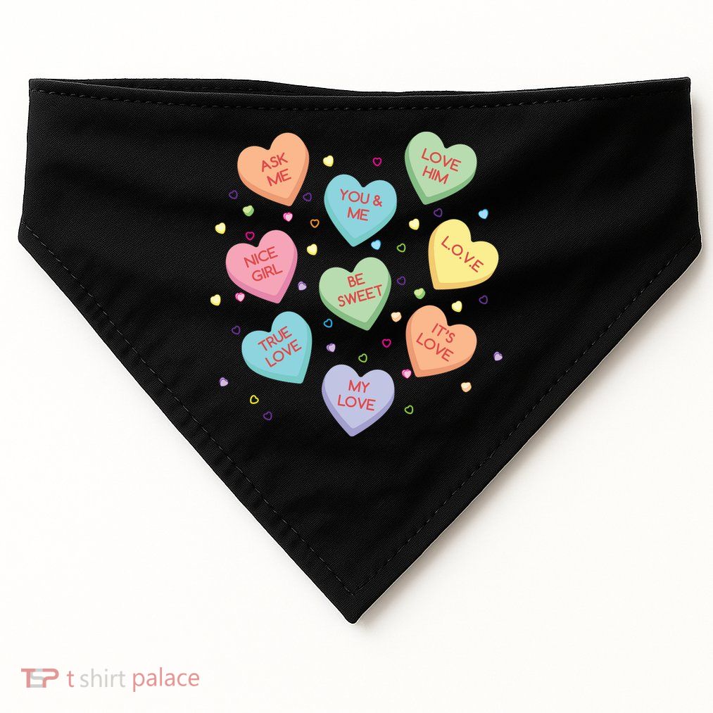 Valentine's Day Candy Hearts USA-Made Doggie Bandana