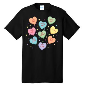 Valentine's Day Candy Hearts Tall T-Shirt