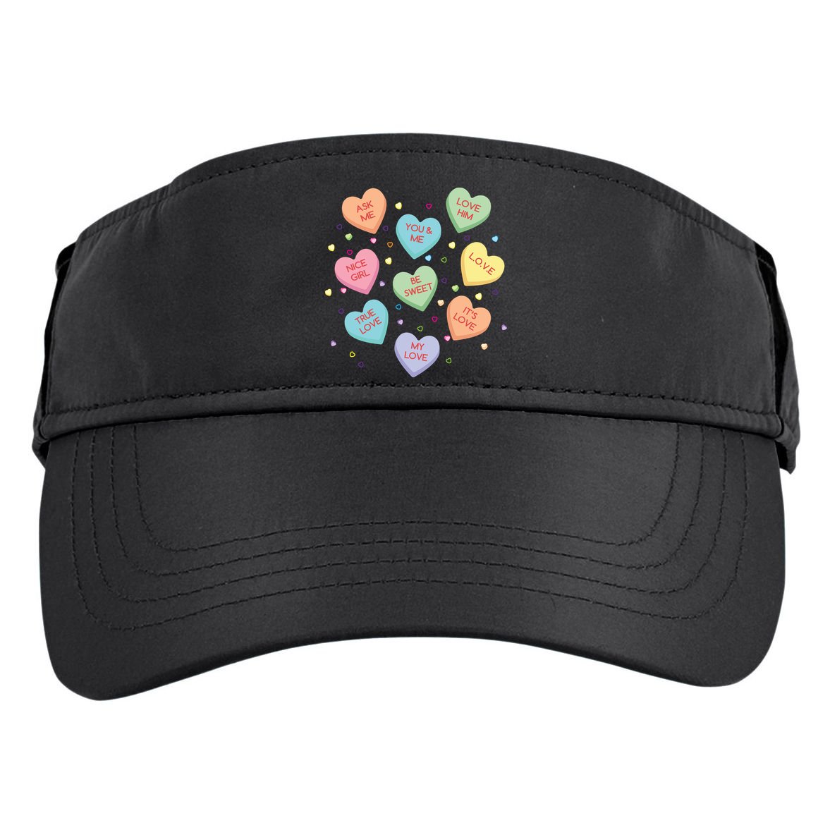 Valentine's Day Candy Hearts Adult Drive Performance Visor