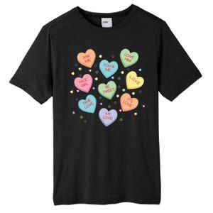 Valentine's Day Candy Hearts Tall Fusion ChromaSoft Performance T-Shirt