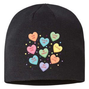 Valentine's Day Candy Hearts Sustainable Beanie