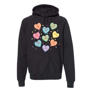 Valentine's Day Candy Hearts Premium Hoodie