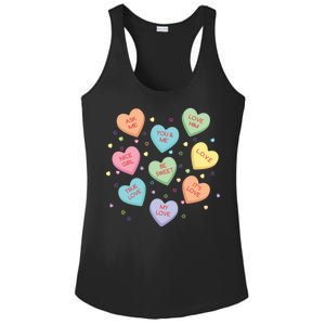 Valentine's Day Candy Hearts Ladies PosiCharge Competitor Racerback Tank