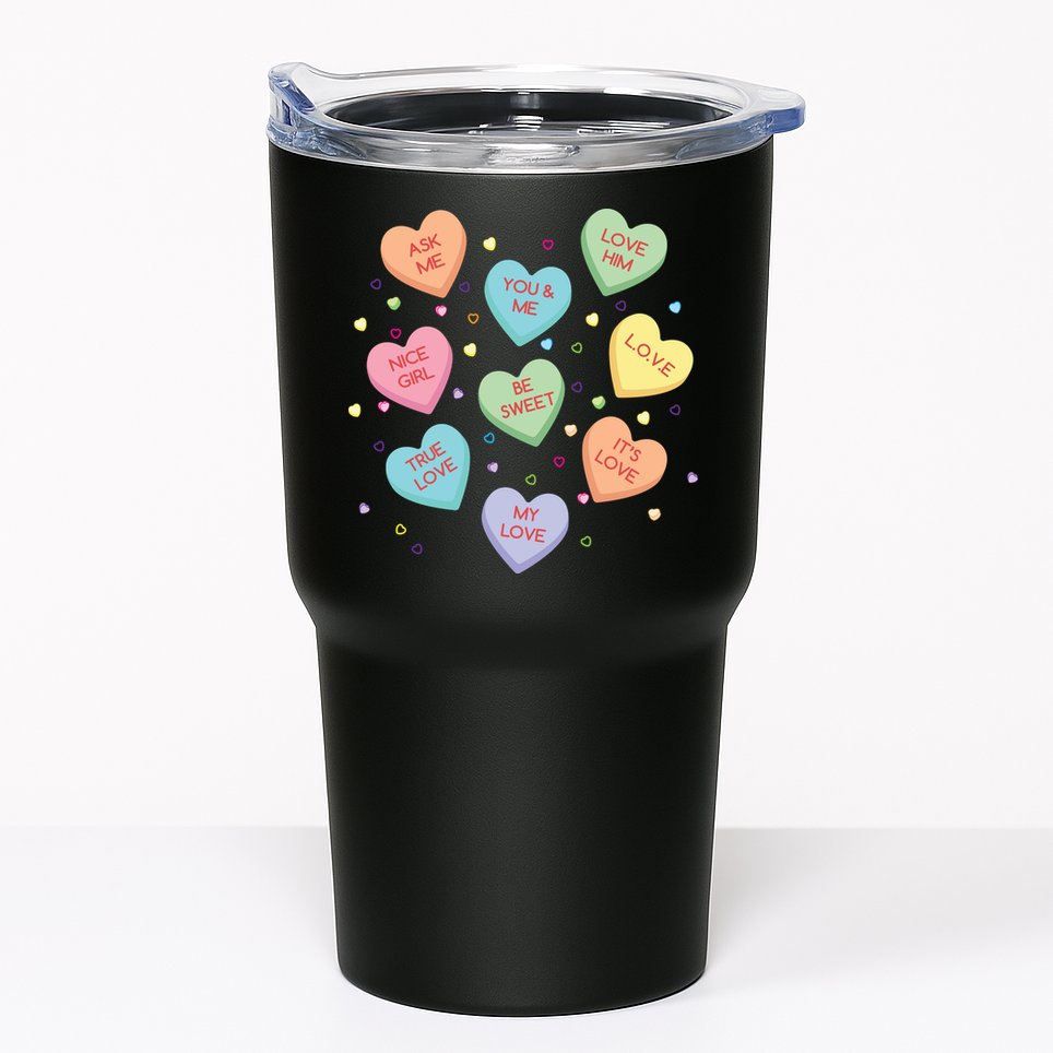 Valentine's Day Candy Hearts Tumbler