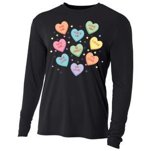 Valentine's Day Candy Hearts Cooling Performance Long Sleeve Crew